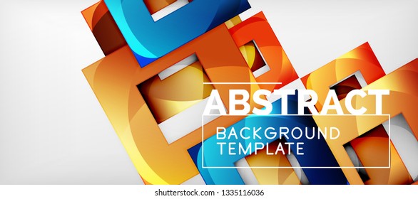 El fondo geométrico de cuadrados abstractos se puede usar en diseño de portada, diseño de libros, fondo de sitio web. Ilustración del vector
