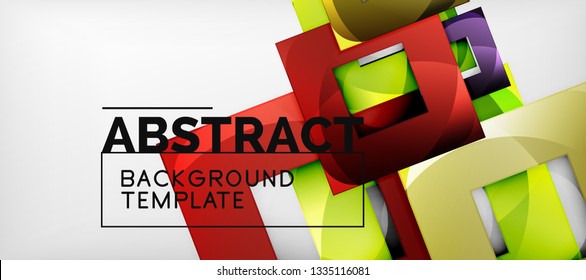 Abstract squares geometric background can be used in cover design, book design, website background. Vector illustration