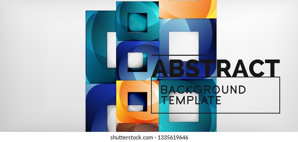 Abstract squares geometric background can be used in cover design, book design, website background. Vector illustration