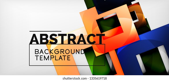 El fondo geométrico de cuadrados abstractos se puede usar en diseño de portada, diseño de libros, fondo de sitio web. Ilustración del vector