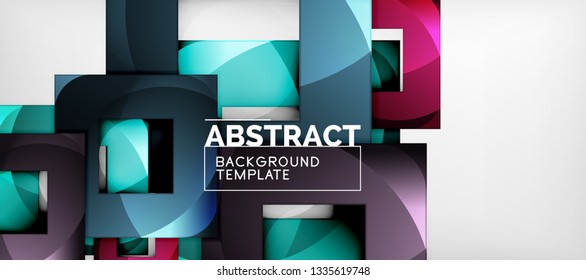 Abstract squares geometric background can be used in cover design, book design, website background. Vector illustration