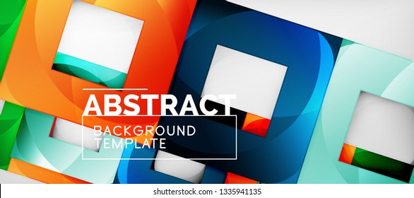 El fondo geométrico de cuadrados abstractos se puede usar en diseño de portada, diseño de libros, fondo de sitio web. Ilustración del vector