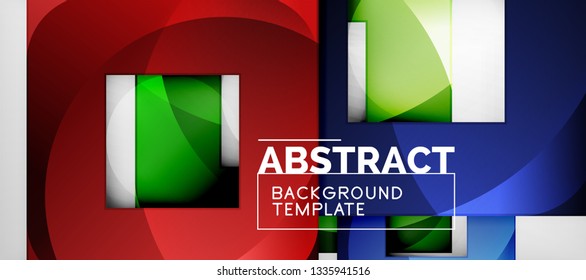 El fondo geométrico de cuadrados abstractos se puede usar en diseño de portada, diseño de libros, fondo de sitio web. Ilustración del vector