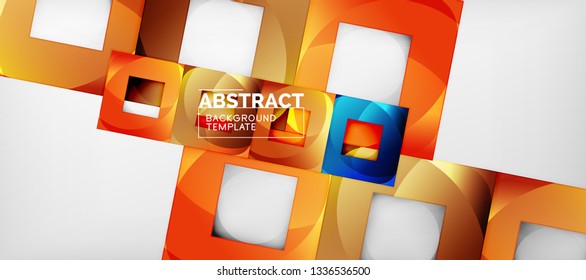 El fondo geométrico de cuadrados abstractos se puede usar en diseño de portada, diseño de libros, fondo de sitio web. Ilustración del vector