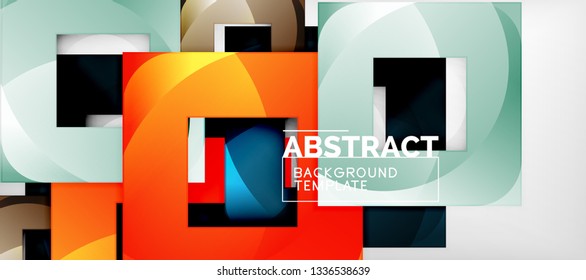 Abstract squares geometric background can be used in cover design, book design, website background. Vector illustration