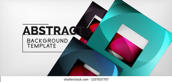 Abstract squares geometric background can be used in cover design, book design, website background. Vector illustration