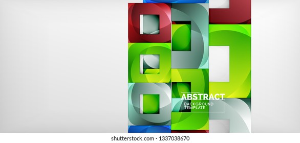 Abstract squares geometric background can be used in cover design, book design, website background. Vector illustration