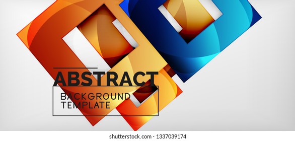 Abstract squares geometric background can be used in cover design, book design, website background. Vector illustration