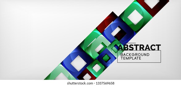 Abstract squares geometric background can be used in cover design, book design, website background. Vector illustration