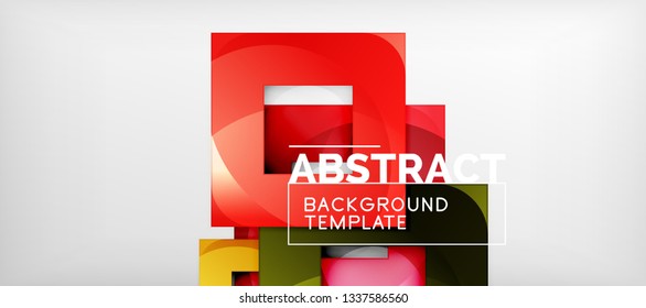 Abstract squares geometric background can be used in cover design, book design, website background. Vector illustration