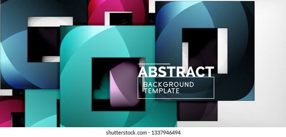 Abstract squares geometric background can be used in cover design, book design, website background. Vector illustration