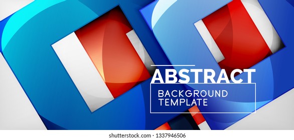 Abstract squares geometric background can be used in cover design, book design, website background. Vector illustration