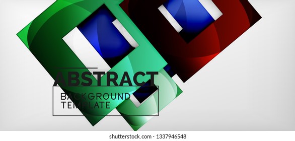 Abstract squares geometric background can be used in cover design, book design, website background. Vector illustration