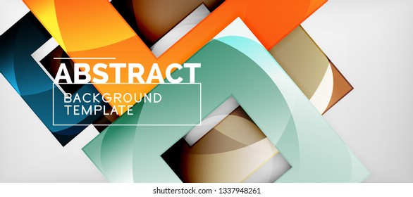 Abstract squares geometric background can be used in cover design, book design, website background. Vector illustration
