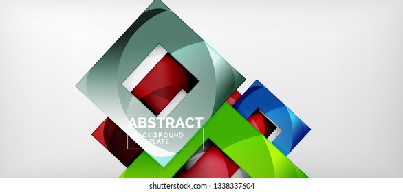 Abstract squares geometric background can be used in cover design, book design, website background. Vector illustration