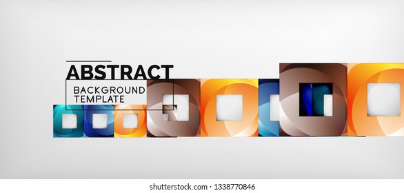El fondo geométrico de cuadrados abstractos se puede usar en diseño de portada, diseño de libros, fondo de sitio web. Ilustración del vector