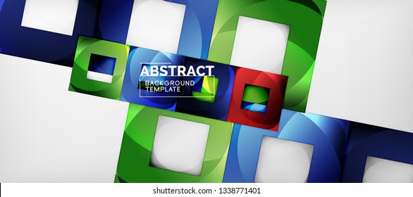 Abstract squares geometric background can be used in cover design, book design, website background. Vector illustration