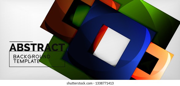 Abstract squares geometric background can be used in cover design, book design, website background. Vector illustration