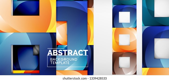 El fondo geométrico de cuadrados abstractos se puede usar en diseño de portada, diseño de libros, fondo de sitio web. Ilustración del vector