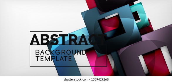El fondo geométrico de cuadrados abstractos se puede usar en diseño de portada, diseño de libros, fondo de sitio web. Ilustración del vector