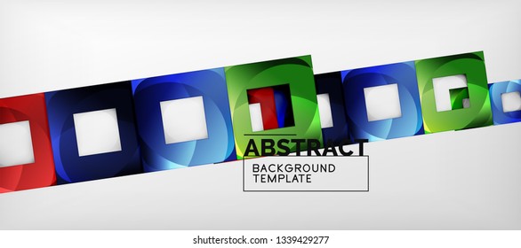Abstract squares geometric background can be used in cover design, book design, website background. Vector illustration