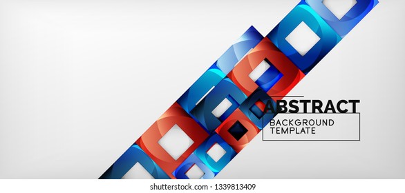 Abstract squares geometric background can be used in cover design, book design, website background. Vector illustration