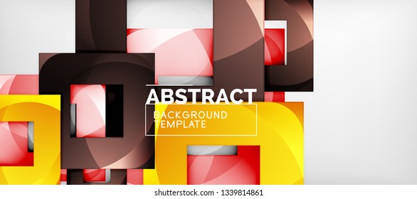El fondo geométrico de cuadrados abstractos se puede usar en diseño de portada, diseño de libros, fondo de sitio web. Ilustración del vector