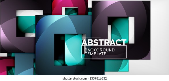 Abstract squares geometric background can be used in cover design, book design, website background. Vector illustration