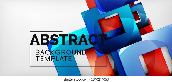 Abstract squares geometric background can be used in cover design, book design, website background. Vector illustration