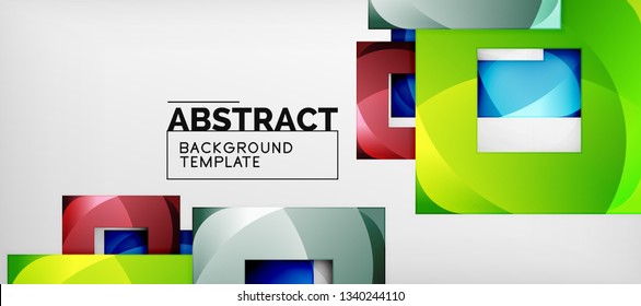 Abstract squares geometric background can be used in cover design, book design, website background. Vector illustration