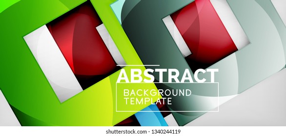 Abstract squares geometric background can be used in cover design, book design, website background. Vector illustration