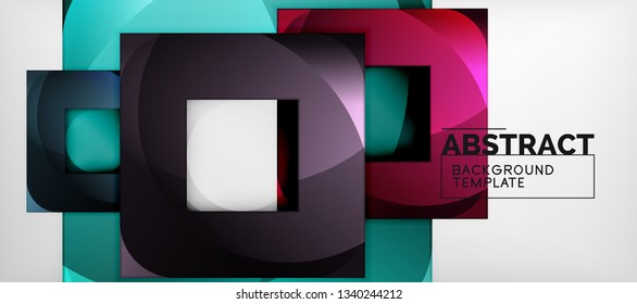 Abstract squares geometric background can be used in cover design, book design, website background. Vector illustration