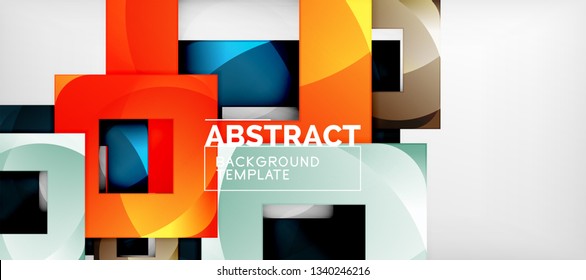 Abstract squares geometric background can be used in cover design, book design, website background. Vector illustration