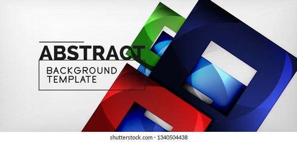 Abstract squares geometric background can be used in cover design, book design, website background. Vector illustration