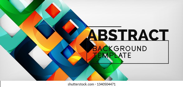 Abstract squares geometric background can be used in cover design, book design, website background. Vector illustration