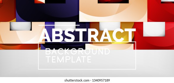 El fondo geométrico de cuadrados abstractos se puede usar en diseño de portada, diseño de libros, fondo de sitio web. Ilustración del vector