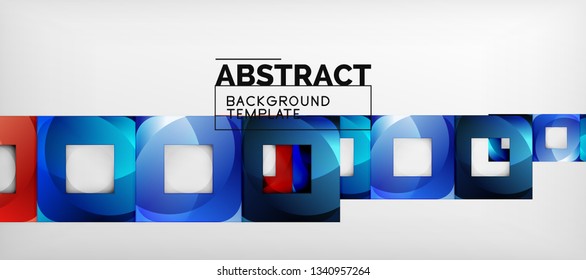 Abstract squares geometric background can be used in cover design, book design, website background. Vector illustration