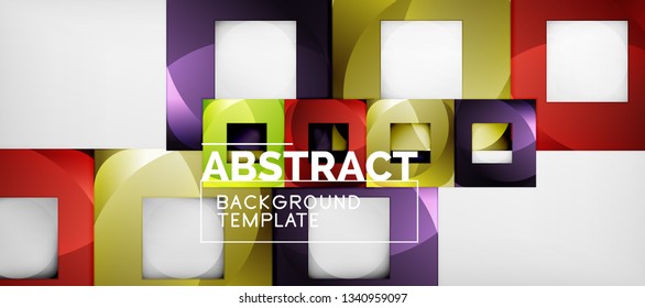 Abstract squares geometric background can be used in cover design, book design, website background. Vector illustration
