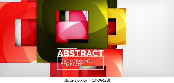 Abstract squares geometric background can be used in cover design, book design, website background. Vector illustration