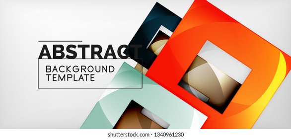 Abstract squares geometric background can be used in cover design, book design, website background. Vector illustration