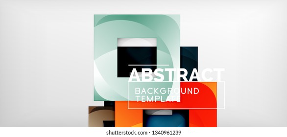 Abstract squares geometric background can be used in cover design, book design, website background. Vector illustration