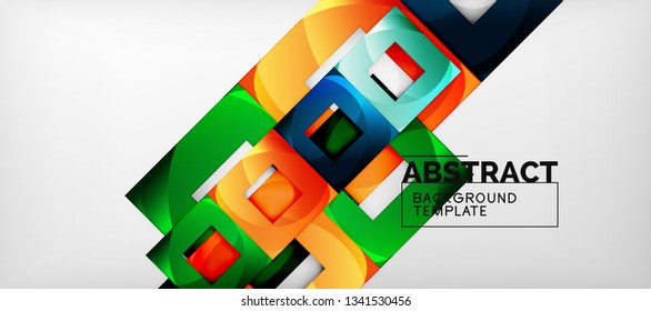 Abstract squares geometric background can be used in cover design, book design, website background. Vector illustration