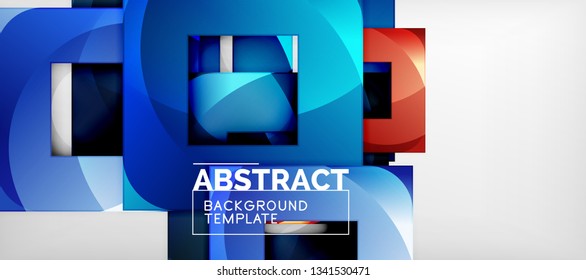 Abstract squares geometric background can be used in cover design, book design, website background. Vector illustration