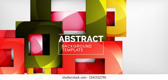 El fondo geométrico de cuadrados abstractos se puede usar en diseño de portada, diseño de libros, fondo de sitio web. Ilustración del vector