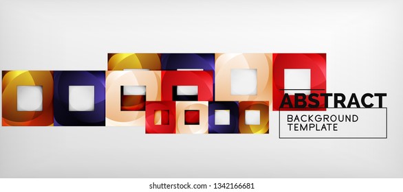 El fondo geométrico de cuadrados abstractos se puede usar en diseño de portada, diseño de libros, fondo de sitio web. Ilustración del vector