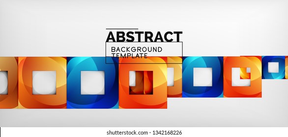Abstract squares geometric background can be used in cover design, book design, website background. Vector illustration