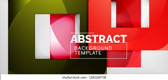 El fondo geométrico de cuadrados abstractos se puede usar en diseño de portada, diseño de libros, fondo de sitio web. Ilustración del vector