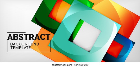 Abstract squares geometric background can be used in cover design, book design, website background. Vector illustration