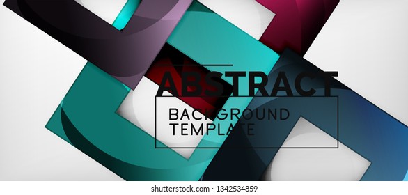 Abstract squares geometric background can be used in cover design, book design, website background. Vector illustration
