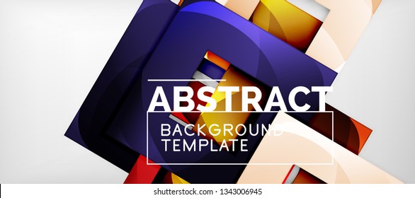 Abstract squares geometric background can be used in cover design, book design, website background. Vector illustration